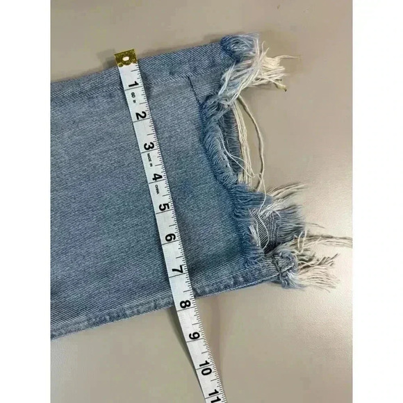 We The Free Size 25 Maggie Mid Rise Straight Leg Distressed Knee Holes Raw Hem - Picture 6 of 12